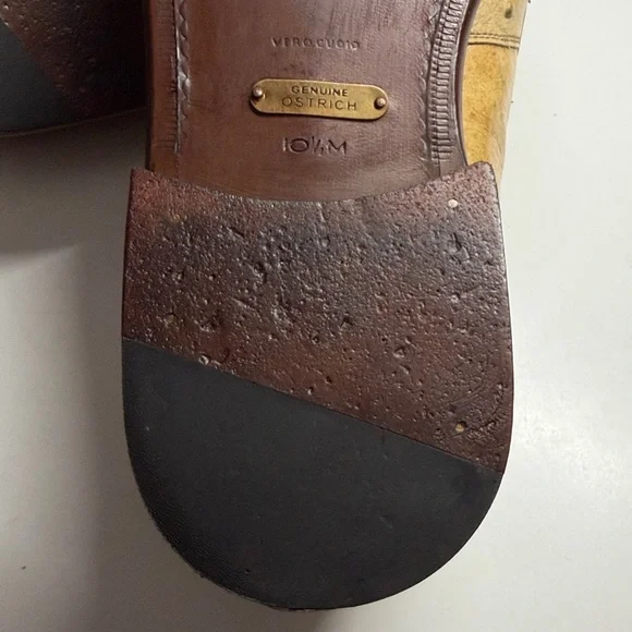 Mezlan Platinum Ostrich Quill Penny Loafers Men’s Size US 10.5 M - Picture 16 of 16